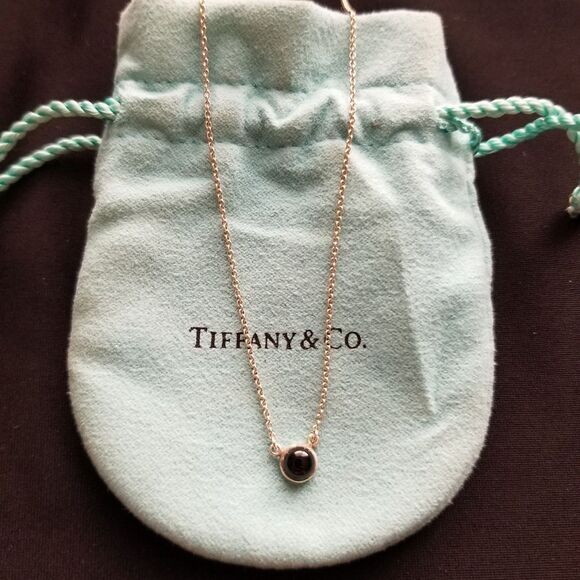 Tiffany & Co. Silver Necklace with Black Pendant - Picture 2 of 6